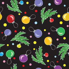 Christmas decorations, balls, seamless pattern