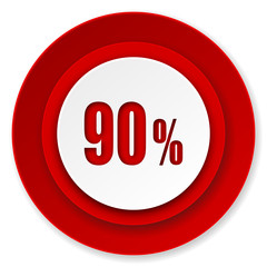 90 percent icon, sale sign