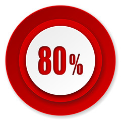 80 percent icon, sale sign