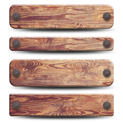 4 plaques de bois rustique