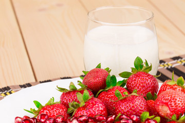 Fresh milk and strawberry