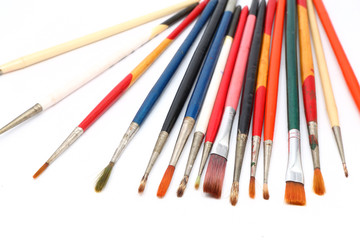 Paint brushes isolated on white