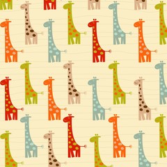 Naklejki  wzór z żyrafami