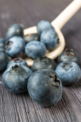 Blueberry on wooden board