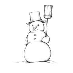 Handgezeichneter Schneemann