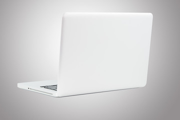 White Laptop with blank screen