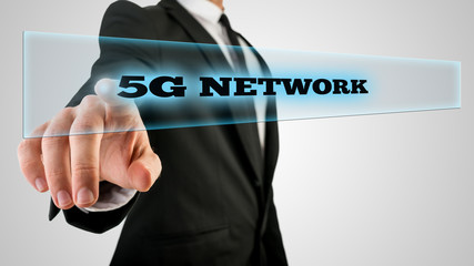 Finger Pressing 5g network on Transparent Glass