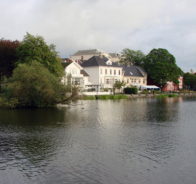 Breiavatnet Lake, located in the heart of Stavanger, Norway