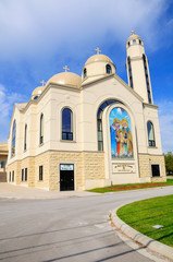 Fototapeta na wymiar Coptic orthodox church near Toronto city. Canada.