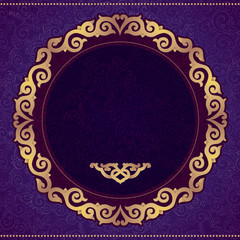 Oriental, folk ornament. Purple background.