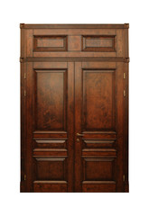 wooden door isolated on white