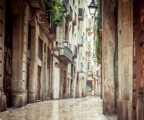 Zelfklevend Fotobehang Barcelona Oude straten van Barrio Gotico