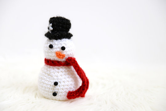 Handmade crochet snowman