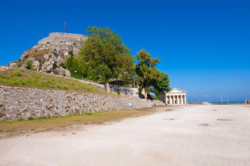 Fototapeta na wymiar South side of the Old Fortress. Corfu island, Greece.