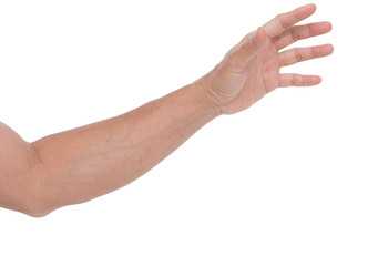 Man hand isolated on white background