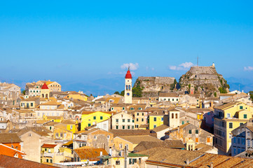 View of Corfu old town, Greece.