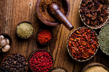 Traditional oriental them with spices