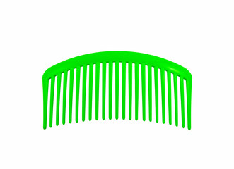 green plastic hair comb