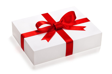 gift box over white background.