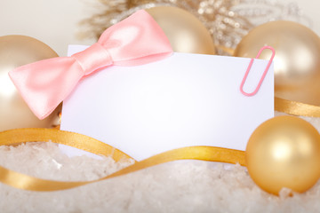 Business card with bow.