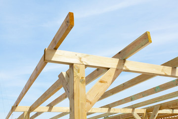 wood frame of a shelter