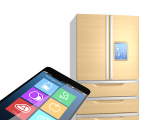 Smart refrigerator monitoring by smart phone concept