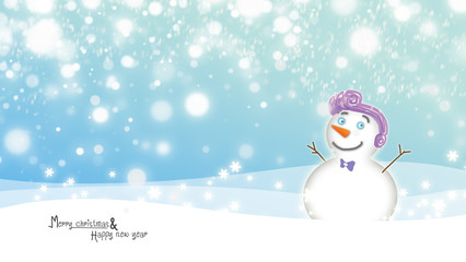 snowman with light star