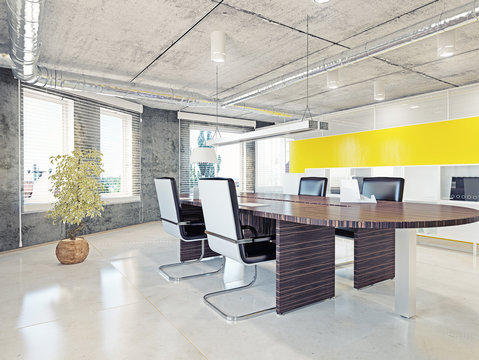 modern office interior. 3d concept