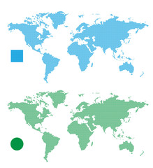 World Maps abstract rectangle and dot.