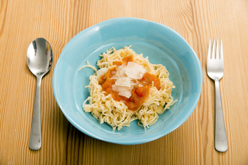 Child place setting with pasta