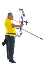 Man aiming with bow and arrow