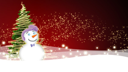 snowman with light star