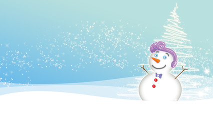 snowman with light star