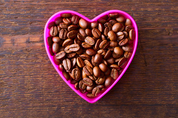 coffee beans on wood texture