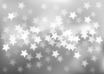 Silver festive lights in star shape, vector background.