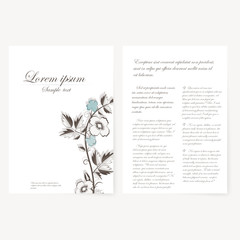 Vector template for folder, business card and invitation