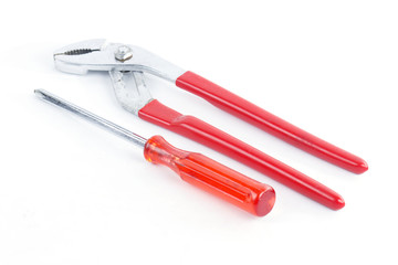 Pliers and screwdriver