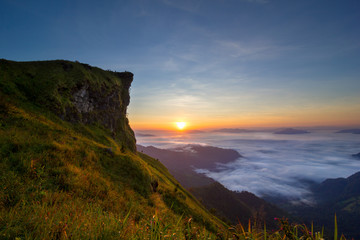 Sunrise at Phu chi fa, Chiang Rai, Thailand.