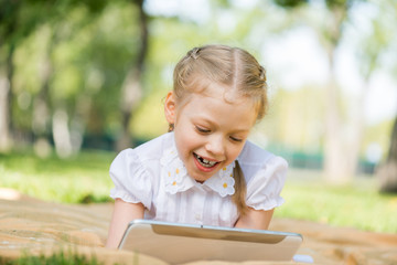 Girl in summer park