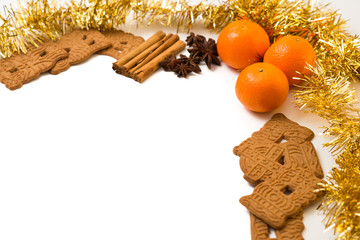 xmas frame deco with orange, anise, cinnamon