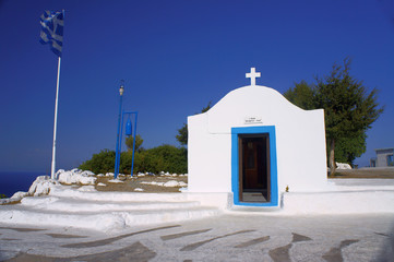 Entrance to the Orthodox chapel on the island of Rhodes.