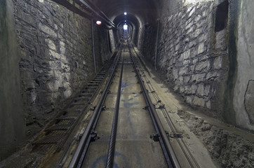Fototapeta na wymiar Funicular tunnel.