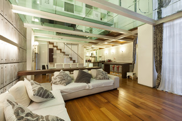 Interior, wide loft