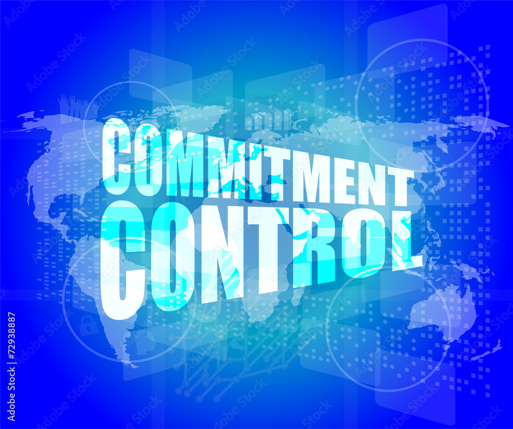 Aufkleber commitment control on digital touch screen
