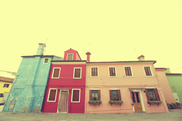 Houses from Venice photographed from a low angle
