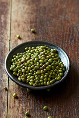 Mung beans on a ceramic plate