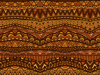 Warm Brown Ethnic Seamless Pattern