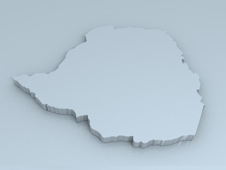 zimbabwe 3D map - obrazy, fototapety, plakaty
