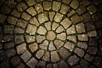 paving stone laid out circles. background