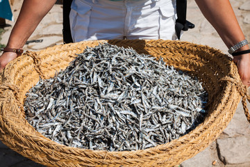 Dry fish in the market in Tunisia